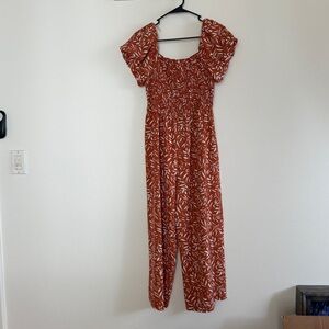 Women's Rust Floral Jumpsuit